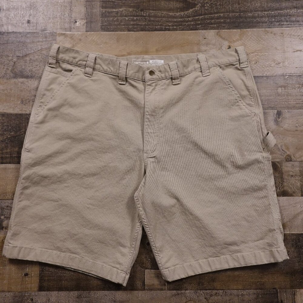 Carhartt Rugged Flex Canvas Utility Work Shorts Men’s‎ 44x11 Beige Relaxed Fit